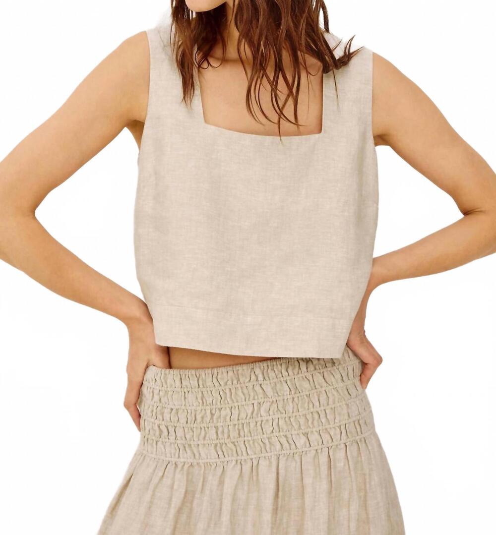 NEW RAILS akira sleeveless top in heathered flax